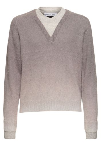 V-neck Gradient Alpaca & Wool Sweater