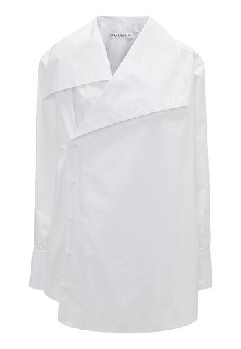 Cotton Poplin Shirt W/oversized Collar