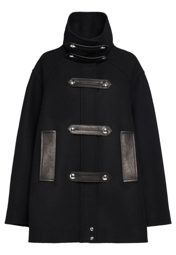 Melbo Wool Blend Coat W/leather