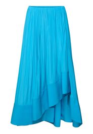 Flared Satin High Waist Midi Skirt