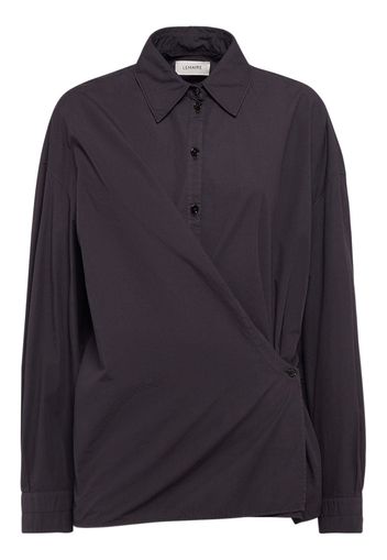 Straight Collar Twisted Cotton Shirt