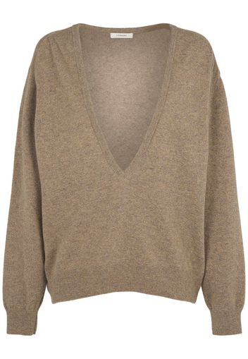 Deep V Neck Wool Blend Sweater