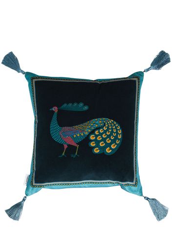 Peacock Garden Velvet Cushion