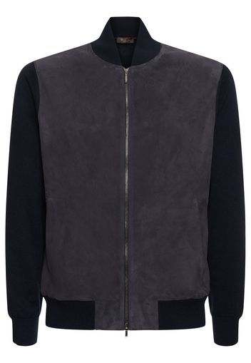 Cashmere & Suede Bomber Jacket