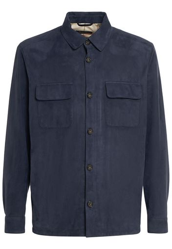 Suede Buttoned Overshirt