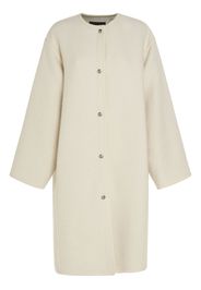 Geir Collarless Silk Blend Midi Coat