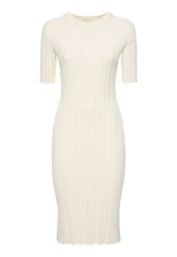 Elea Ribbed Silk Blend Midi Dress