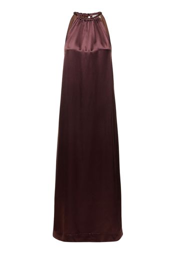 Morene Silk Blend Halter Neck Long Dress