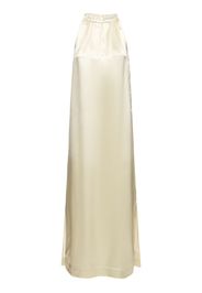 Morene Silk Blend Halter Neck Long Dress
