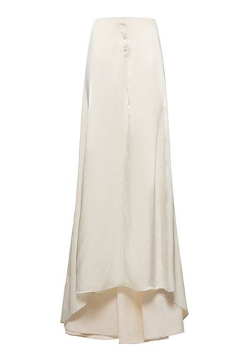 Satin Midrise Long Skirt