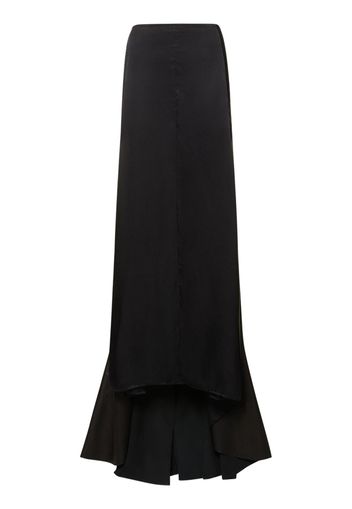 Satin Midrise Long Skirt