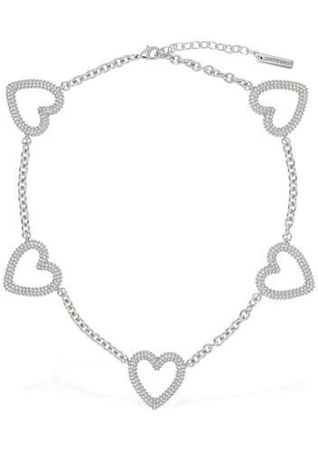 Multiple Crystal Heart Collar Necklace