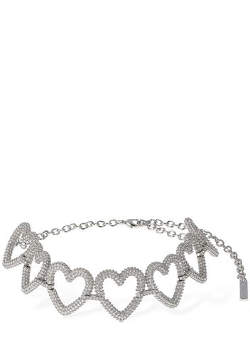 Crystal Heart Chain Choker