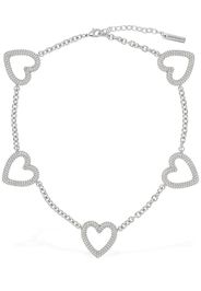 Multiple Crystal Heart Collar Necklace