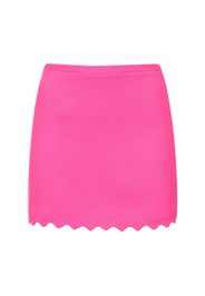 Wavy Trimmed Wool Mini Skirt