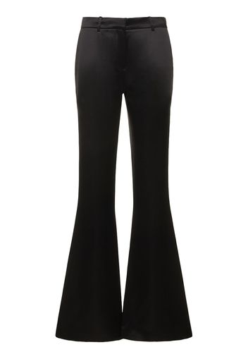 Flared Wool & Silk Crepe Tuxedo Pants