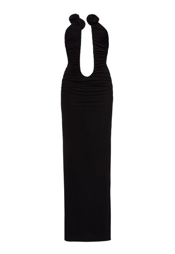 U-wire Cutout Jersey Long Dress