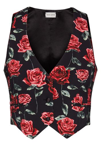 Rose Print Jersey Vest