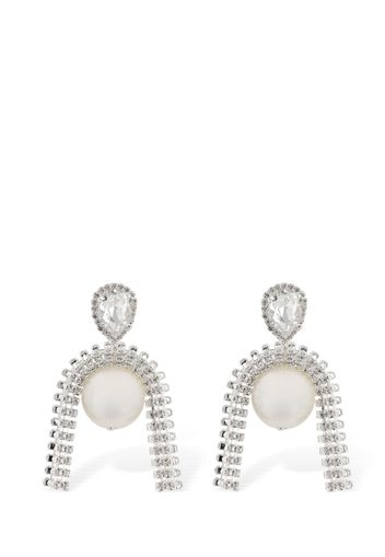 Crystal & Pearl Pendant Earrings