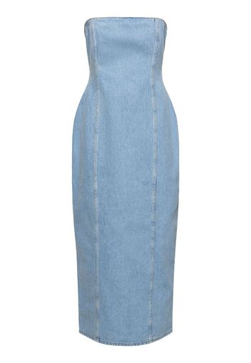 Cotton Denim Tube Dress