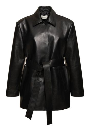 Leather Belted Jacket