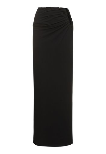 Draped Jersey Cut Out Long Skirt