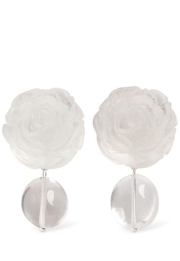 Rose Crystal & Faux Pearl Earrings