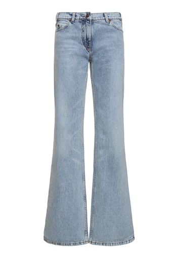 Mid Rise Denim Flared Jeans