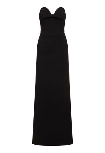 Strapless Wool Blend Long Dress