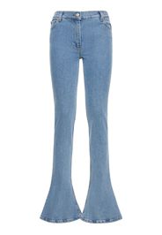 Flared Low Rise Cotton Denim Jeans