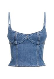 Denim Sleeveless Corset Top