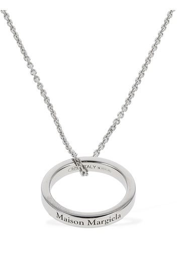 Logo Engraved Ring Charm Necklace