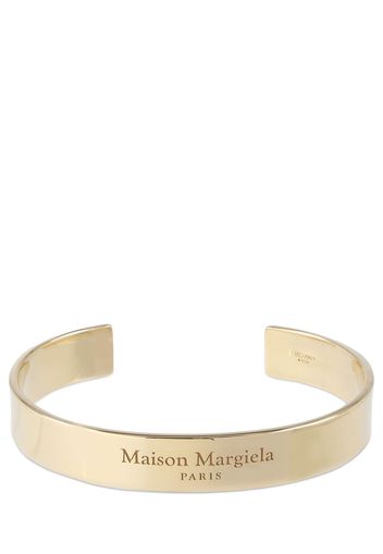 Logo Engraved Thick Cuff Bracelet