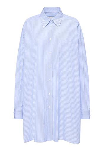 Striped Cotton Poplin Long Shirt