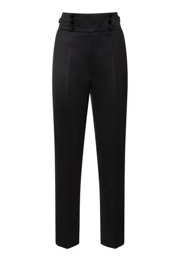 High Rise Wool Straight Pants