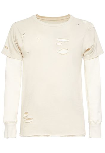 Distressed Cotton Jersey T-shirt