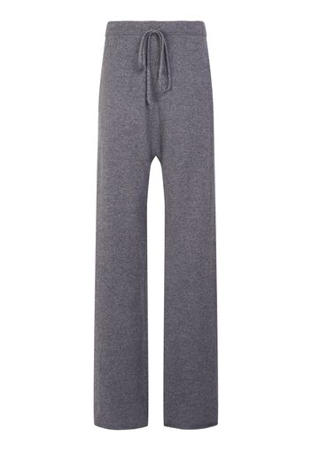 Cashmere Blend Elastic Waist Wide Pants