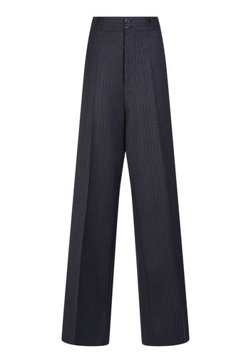 Pinstripe Wool Wide Leg Pants