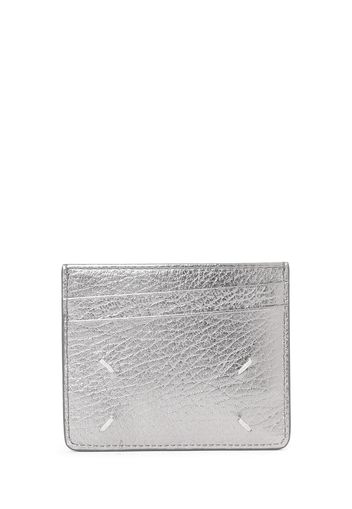 Slim Gap Metallized Leather Card Holder