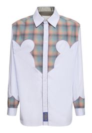 Cotton Poplin Shirt W/ Check Inserts