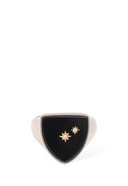 Enamel Thick Ring W/ Crystal Star