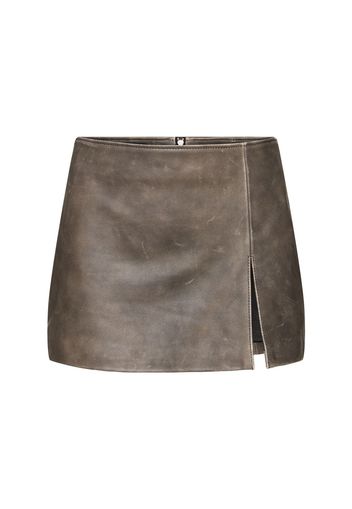 Deline Leather Mini Skirt