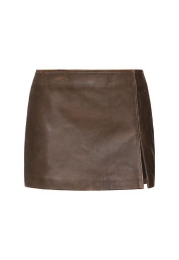 Deline Leather Mini Skirt