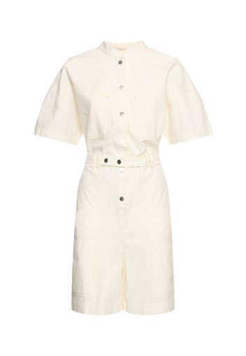 Kiara Belted Cotton Overalls