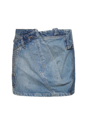 Patchwork Denim Mini Skirt