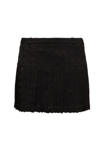 Moon Diamond Jacquard Pleated Mini Skirt