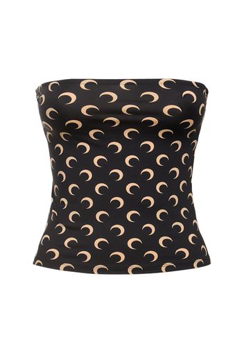 Moon Print Jersey Tube Top