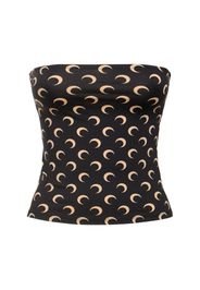 Moon Print Jersey Tube Top