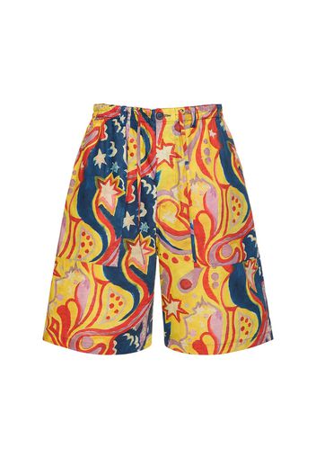 Printed Cotton Shorts