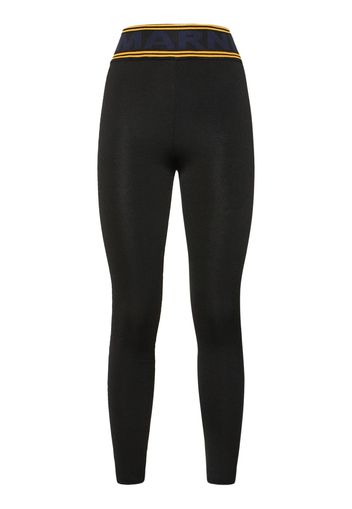 Stretch Viscose Logo Skinny Leggings